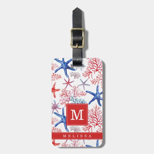 Seashell and Beach Luggage Tag (Front Vertical)