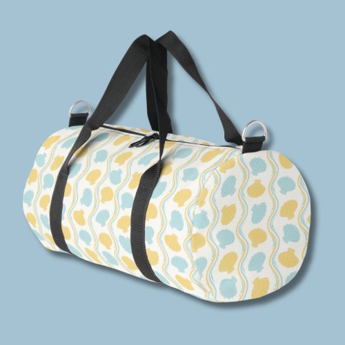 Seashell and beach waves Summer Duffle Bag