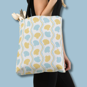 Seashell and beach waves Summer Tote Bag