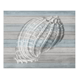 Seashell and Colored Wood II Faux Canvas Print