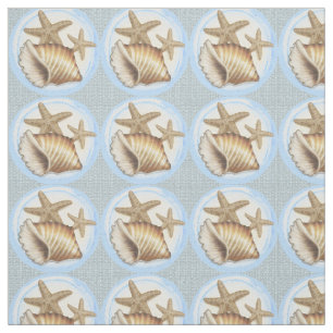 Seashell and Starfish Fabric