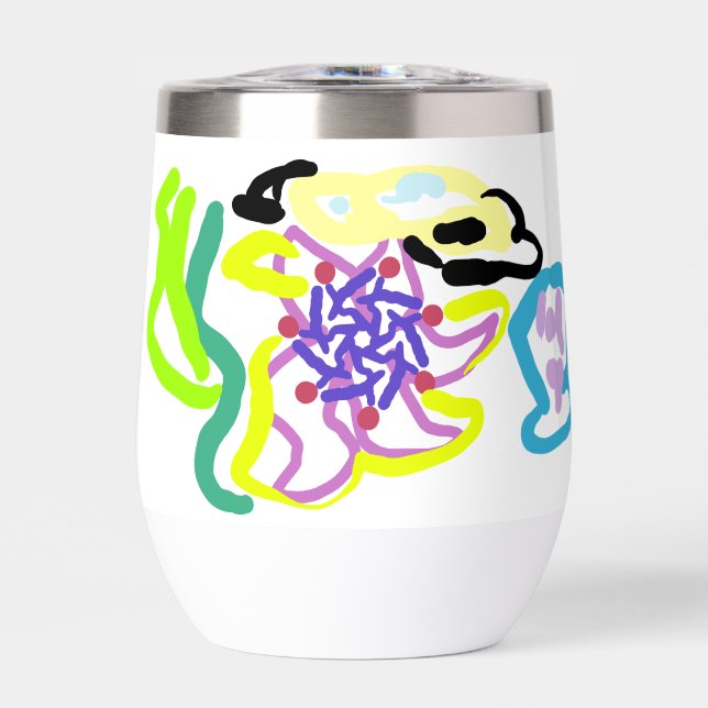 Seashell and starfish thermal wine tumbler (Front)