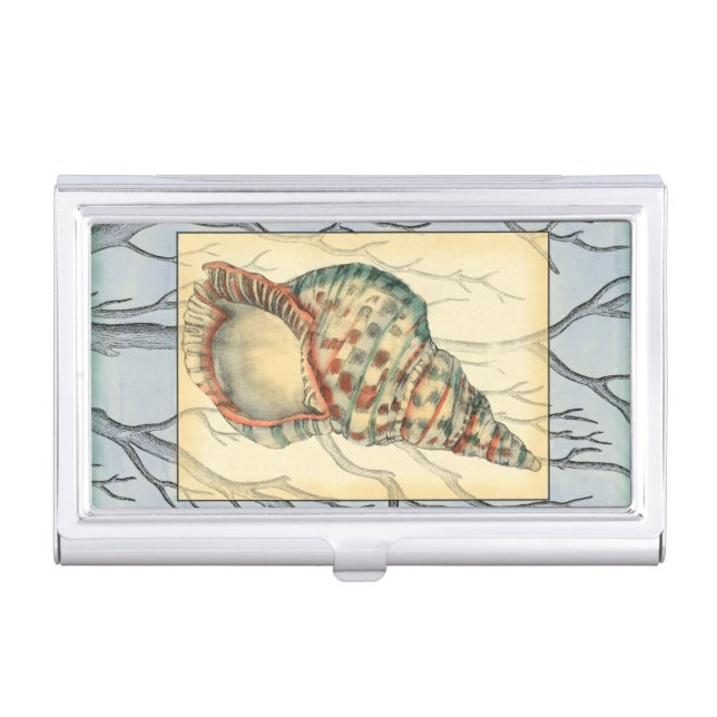 Seashell and Tree Branches Business Card Holder (Front)