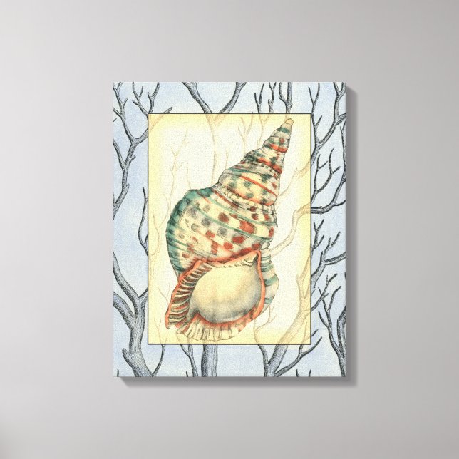 Seashell and Tree Branches Canvas Print (Front)