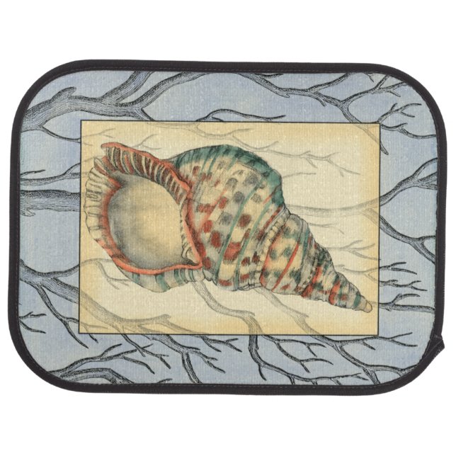 Seashell and Tree Branches Car Floor Mat (Rear)