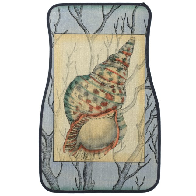 Seashell and Tree Branches Car Floor Mat (Front)