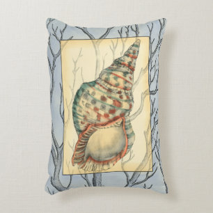 Seashell and Tree Branches Decorative Pillow