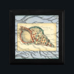 Seashell and Tree Branches Jewelry Box<br><div class="desc">Jennifer Goldberger has an amazing collection of art capturing the gems of the ocean. In this beautiful,  classic nautical painting,  this seashell is the main object with unique tree branches in the background. Get this translucent painting on your favorite products today!</div>