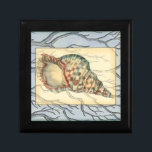 Seashell and Tree Branches Jewelry Box<br><div class="desc">Jennifer Goldberger has an amazing collection of art capturing the gems of the ocean. In this beautiful,  classic nautical painting,  this seashell is the main object with unique tree branches in the background. Get this translucent painting on your favorite products today!</div>