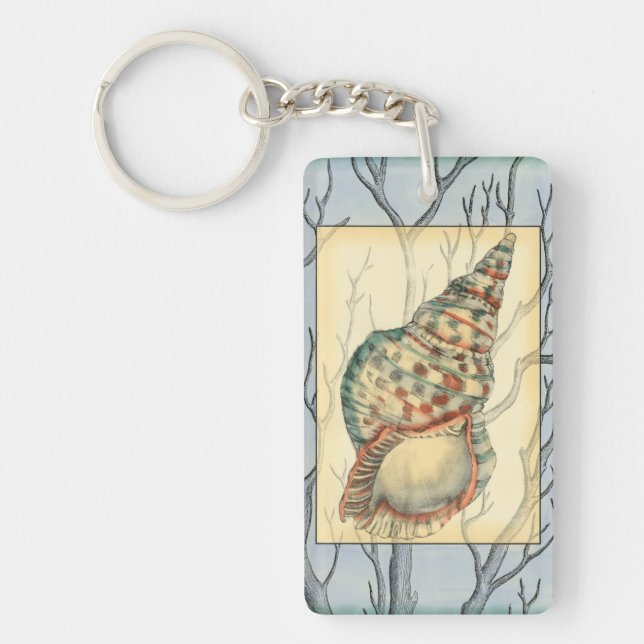 Seashell and Tree Branches Keychain (Front)