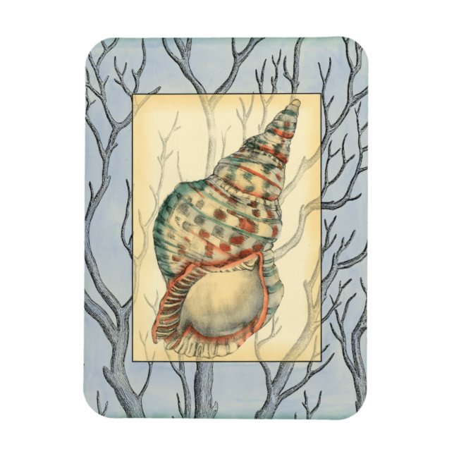 Seashell and Tree Branches Magnet (Vertical)