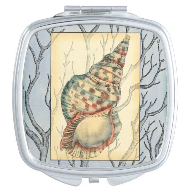 Seashell and Tree Branches Mirror For Makeup (Front)