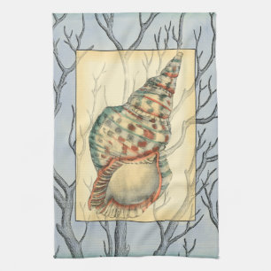 Seashell and Tree Branches Towel
