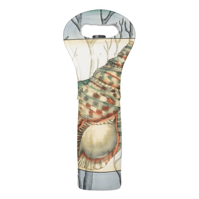 Seashell and Tree Branches Wine Bag (Back)