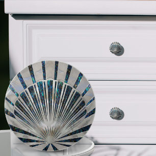 Seashell Art Deco - Abalone Shell and Pearl Ceramic Knob