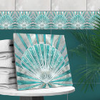 Seashell Art Deco -Aquamarine and Pearl