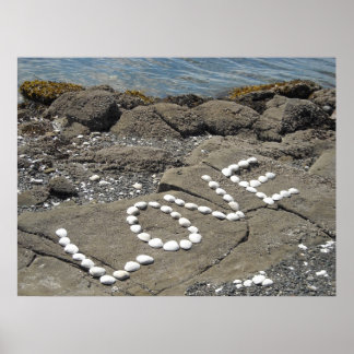 Seashell Art on the Beach Poster