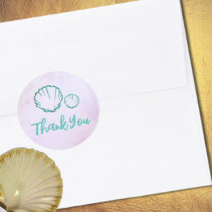 Seashell Baby Shower Classic Round Sticker