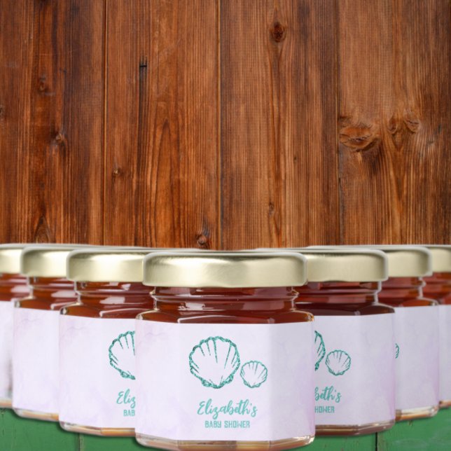 Seashell Baby Shower Honey Jar Favors (Creator Uploaded)