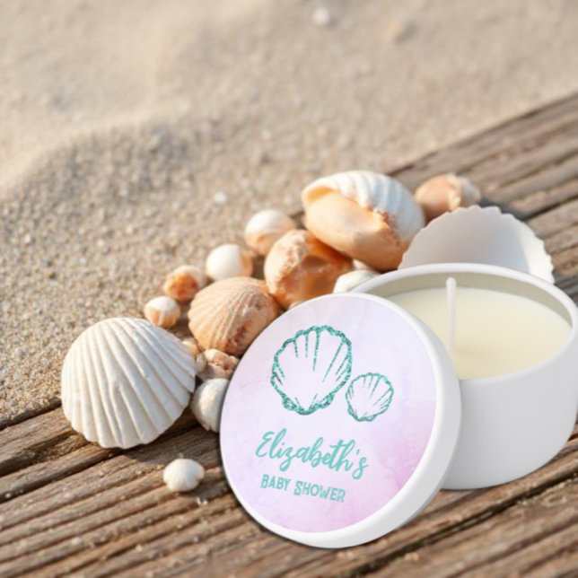 Seashell Baby Shower Mini Candle Favors (Creator Uploaded)