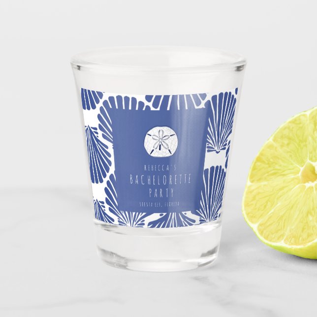Seashell Beach Bachelorette Weekend  Shot Glass (Front)