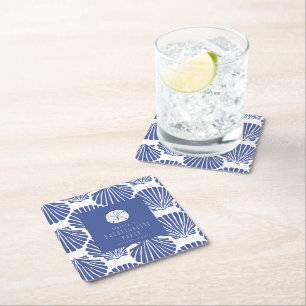 Seashell Beach Bachelorette Weekend Square Paper Coaster