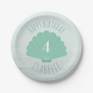 Seashell Beach Birthday Party Paper Plates