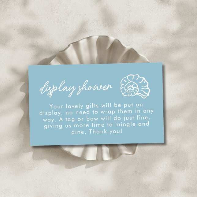 Seashell Beach Blue Display Shower Bridal Shower  Enclosure Card (Creator Uploaded)