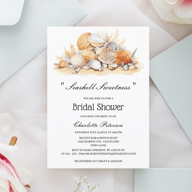 Seashell Beach Bridal Shower  Invitation (Creator Uploaded)