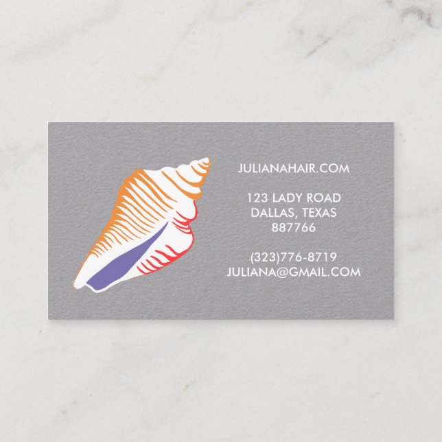 Seashell Beach Chic Elegant  Business Card (Back)