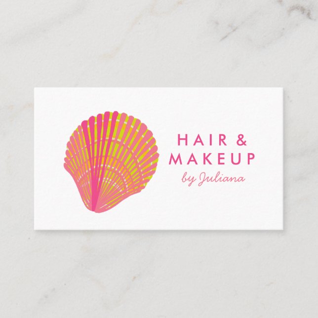 Seashell Beach Chic Elegant Pink  Business Card (Front)