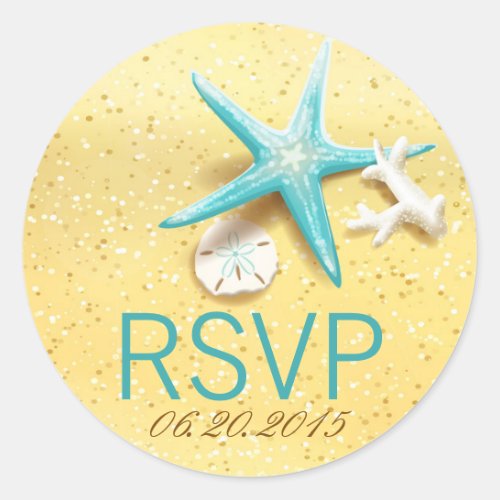 Seashell Beach Destination Wedding RSVP Label