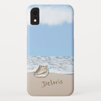 Seashell Beach Monogrammed iPhone XR Case