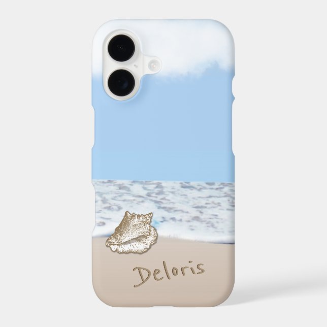Seashell Beach Monogrammed Iphone Case (Back)