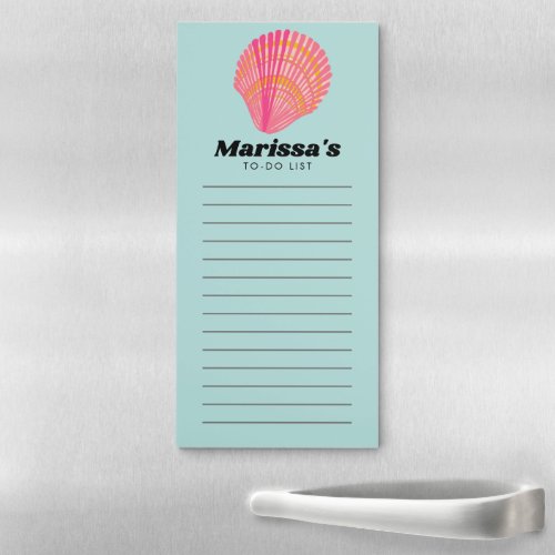 Seashell Beach Ocean Custom Grocery TO_Do List   Magnetic Notepad