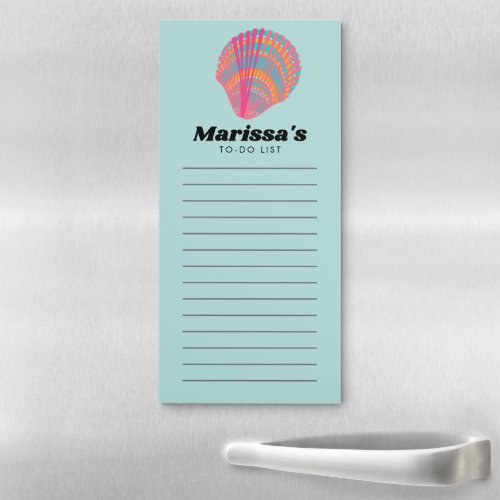 Seashell Beach Ocean Custom Grocery TO_Do List  Magnetic Notepad