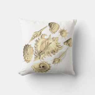 Seashell beach ocean shore seaside elegant throw pillow