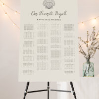 Seashell Beach Ocean Wedding Alphabetical Seating