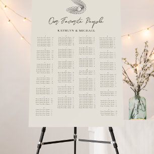 Seashell Beach Ocean Wedding Alphabetical Seating Foam Board