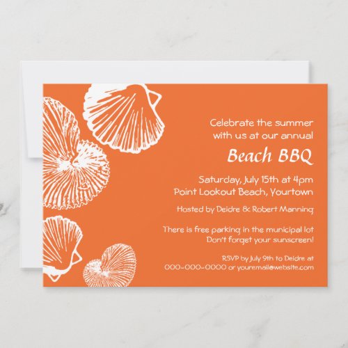 Seashell Beach Party Invitation