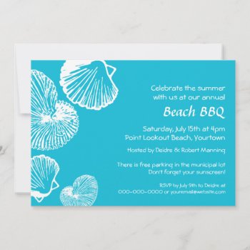 Seashell Beach Party Invitation by starstreamdesign at Zazzle