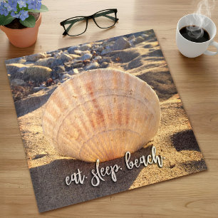 Seashell Beach Photo Eat Sleep Beach Coastal Jigsaw Puzzle