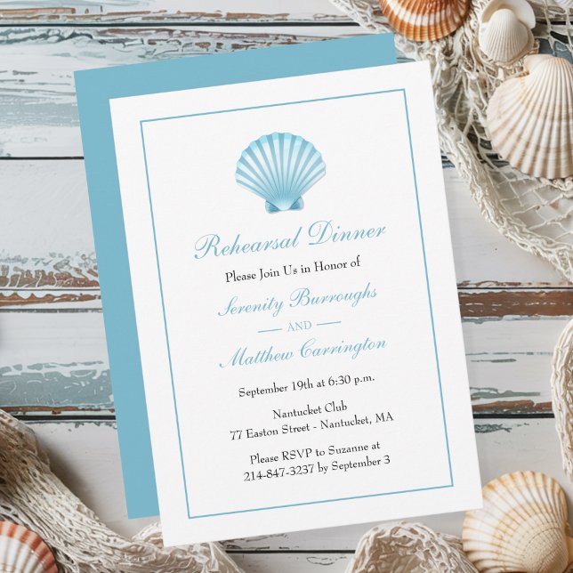 Seashell Beach Rehearsal Dinner Wedding Invitation (Creator Uploaded)