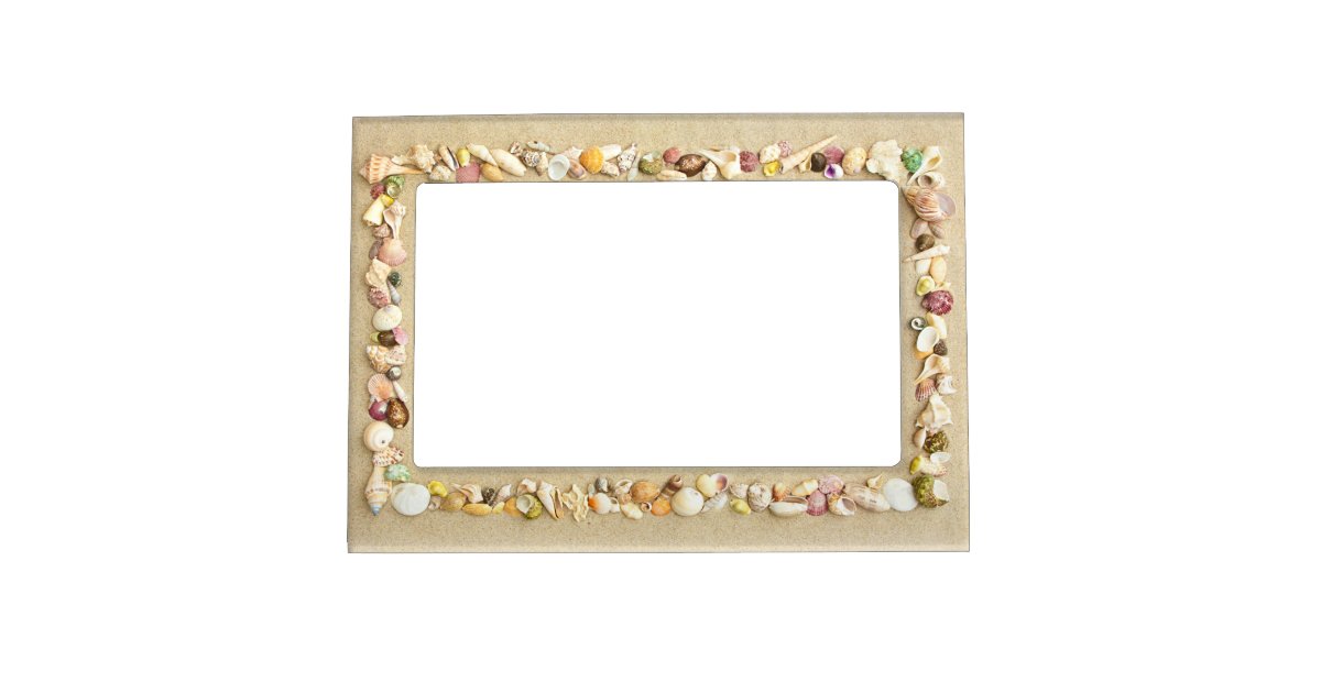 Seas Beach Sand Border Magnetic Frame Zazzle Com