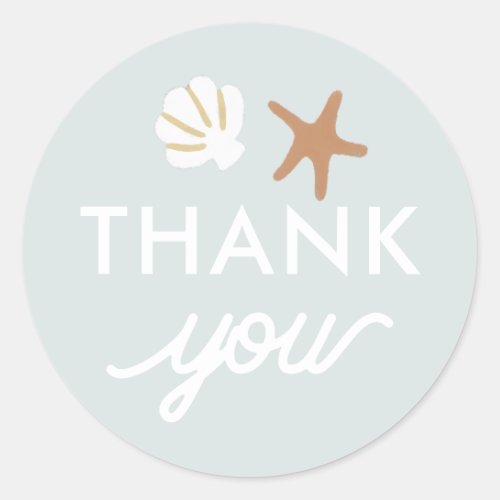 Seashell Beach Starfish Gift Thank You Favor Classic Round Sticker