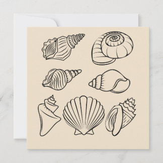 Seashell, Beach Stationery Flat Note Card