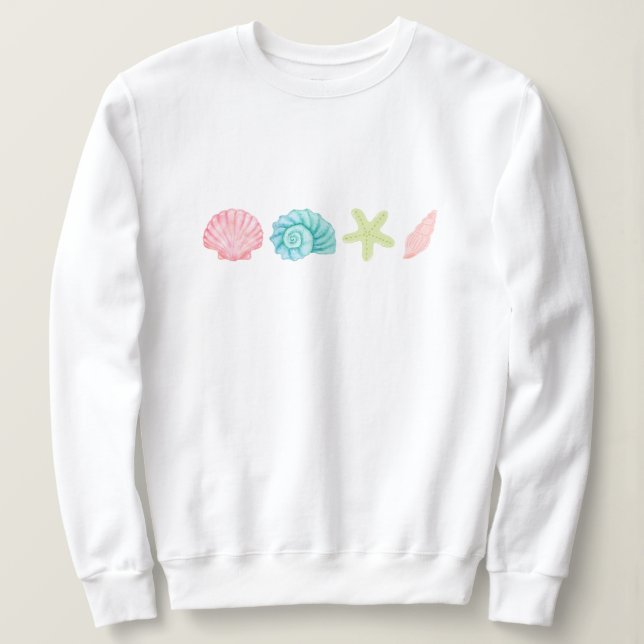 SeaShell Beach Summer Woman Aesthetic Ocean Lover  Sweatshirt (Design Front)