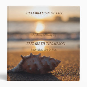 Seashell Beach Sunset Celebration of Life 3 Ring Binder
