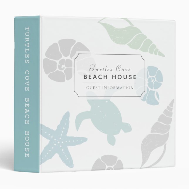 Seashell Beach Vacation Rental Guest Information 3 Ring Binder (Front/Spine)