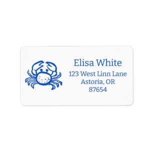Seashell Beach Wedding Blue White CUSTOM Label
